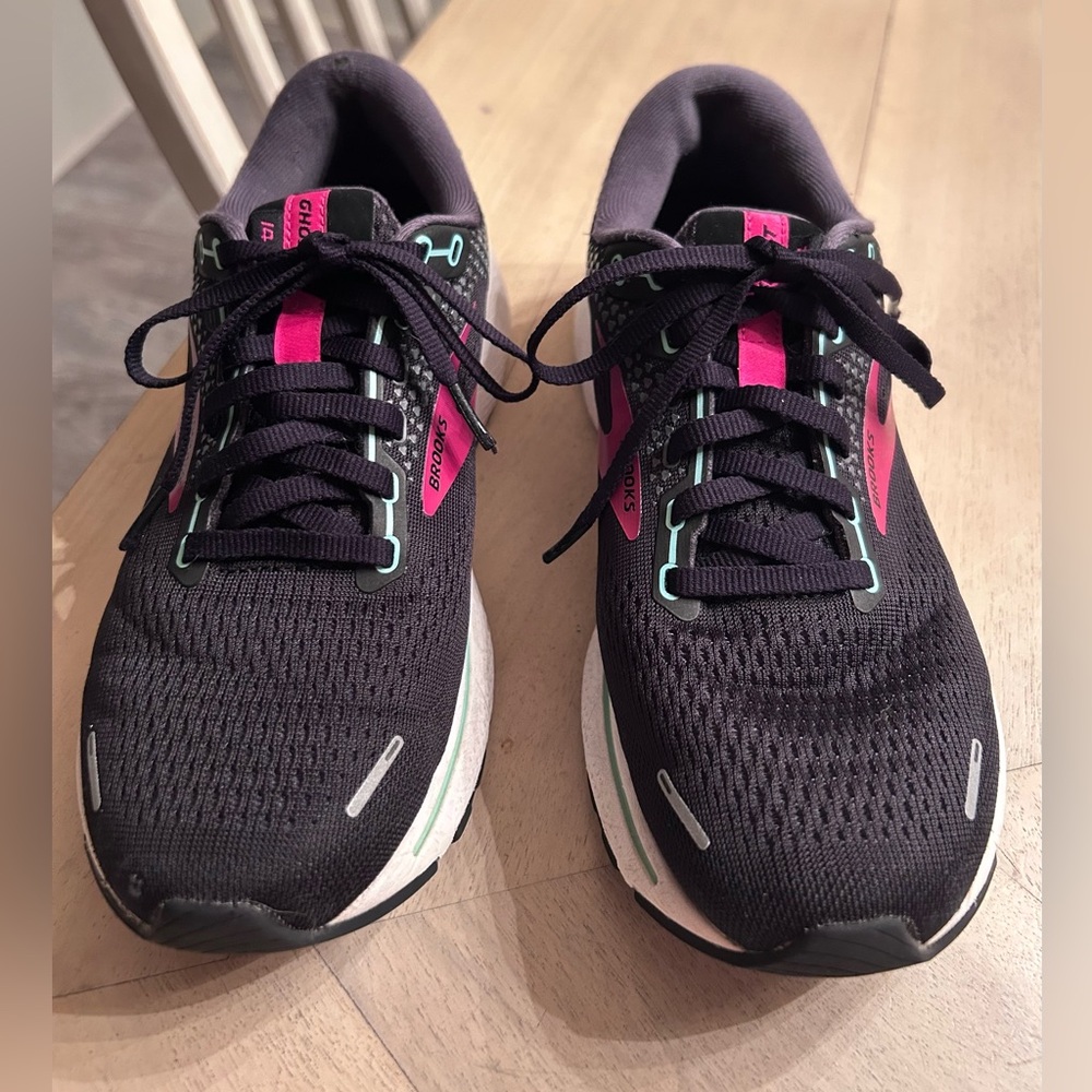 Brooks Women's Black Running Shoes with Pink and Mint Accents - Picture 3 of 11